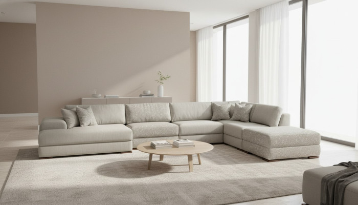 Sectional living room sofa fabric big sofa couch U-shape upholstered sofa 150x425x290