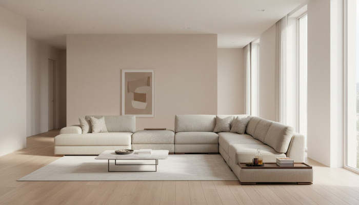 Corner Sofa U-Shape Furniture Living Area Design Gray Upholstered Sofa Corner Suite