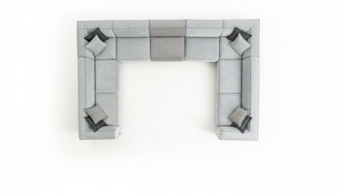 U-shaped sectional sofa, modern design, large gray sofa couch, new