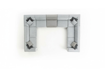U-shaped sectional sofa, modern design, large gray sofa couch, new