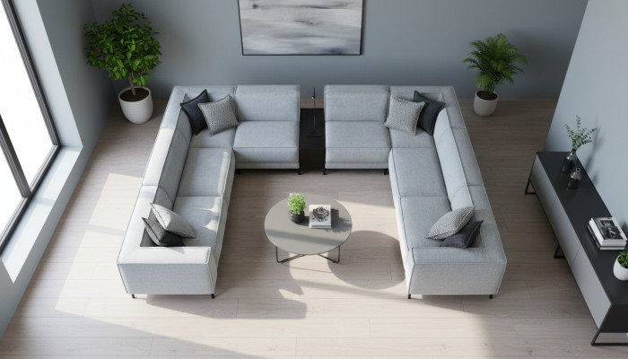 U-shaped sectional sofa furniture living room luxury modern big sofa couch living landscape