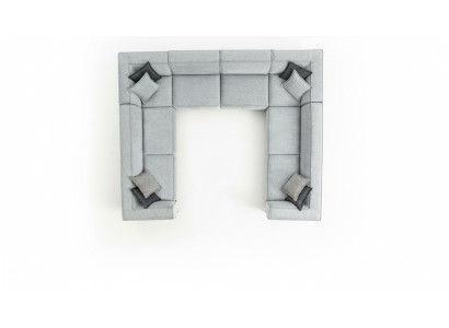 Living room corner sofa U-shape luxury modern design gray big sofa landscape
