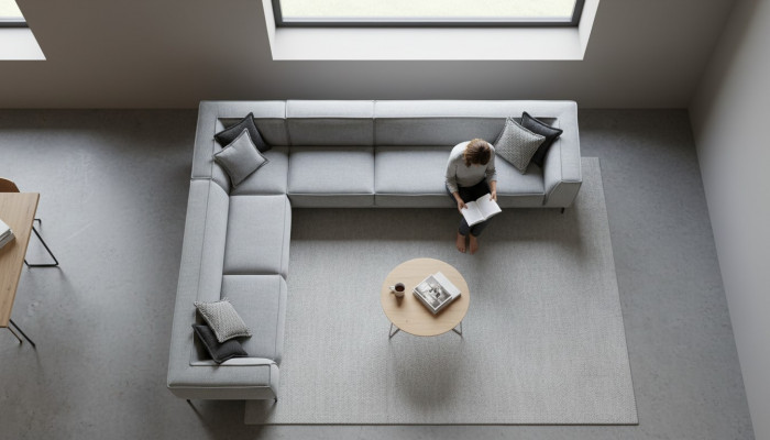 Sectional sofa L-shape couch living room design 400x310 sofa fabric textile