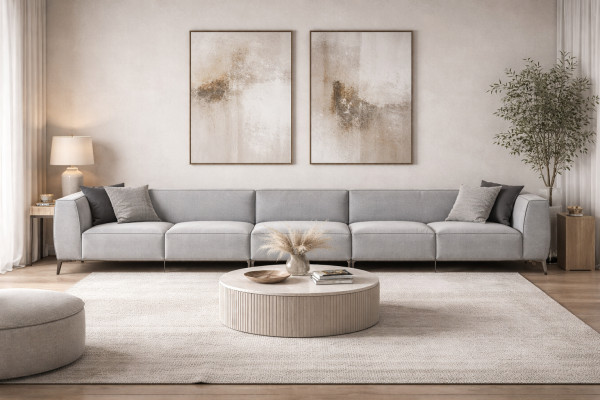 Italian furniture big sofa couch 8-seater Italian XXL couches sofas textile