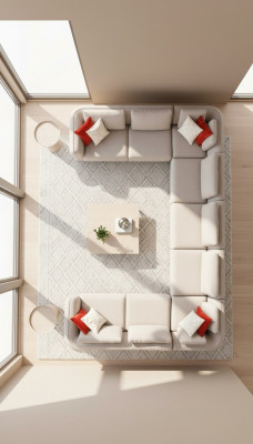 Sofa U-shaped living room corner sofa beige upholstered sofa modern design
