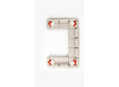 Sofa U-shaped living room corner sofa beige upholstered sofa modern design