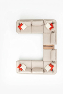 Sofa Beige Living Room Upholstered Sofa Design Modern Corner Sofa U-Shape New