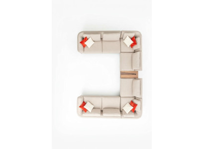 Sofa Beige Living Room Upholstered Sofa Design Modern Corner Sofa U-Shape New
