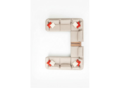 Sofa Beige Living Room Upholstered Sofa Design Modern Corner Sofa U-Shape New