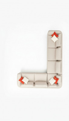 Sectional sofa L-shape design modern luxury living room beige couch