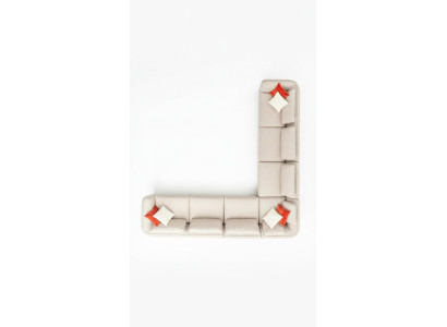 Corner sofa L-shaped luxury living room beige upholstered sofa furniture 402x402cm