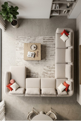 U-shaped sectional living room sofa couch upholstered sofa modern living area