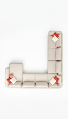U-shaped sectional living room sofa couch upholstered sofa modern living area