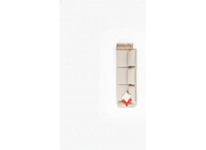 Comfortable 5-seater sofa in simple beige and modern design