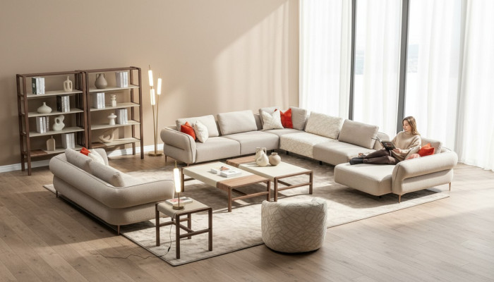 Sofa set 2+1 seater U-shaped sofa set living room ensemble luxury couches