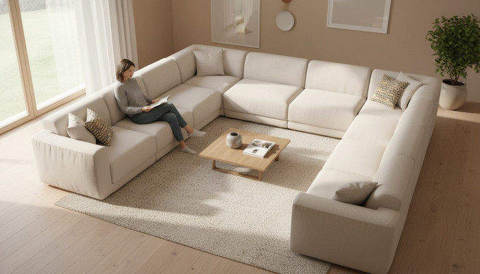 U-shaped sofa upholstered sofa living room corner sofa modern design living landscape