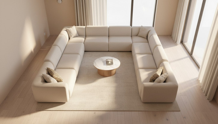 U-shaped sofa upholstered sofa living room corner sofa modern design living landscape