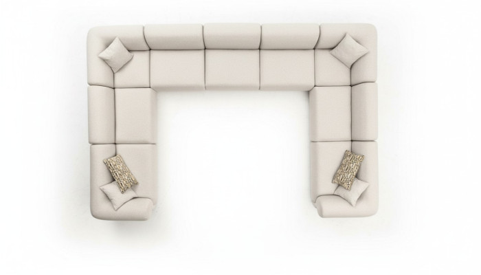 Sectional Sofa U-Shape Luxury Living Room Style Modern Upholstered Sofa Textile