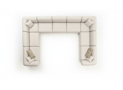 Sectional Sofa U-Shape Luxury Living Room Style Modern Upholstered Sofa Textile