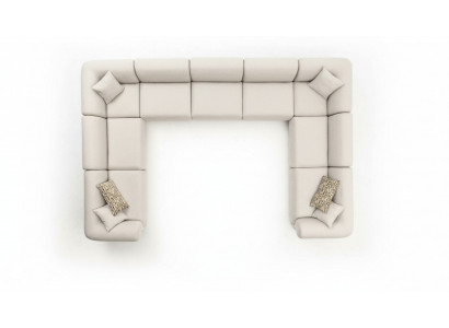 Sectional Sofa U-Shape Luxury Living Room Style Modern Upholstered Sofa Textile