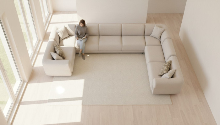 Sofa U-Shaped Living Room Luxury Living Landscape Design Upholstered Corner Sofa Furniture