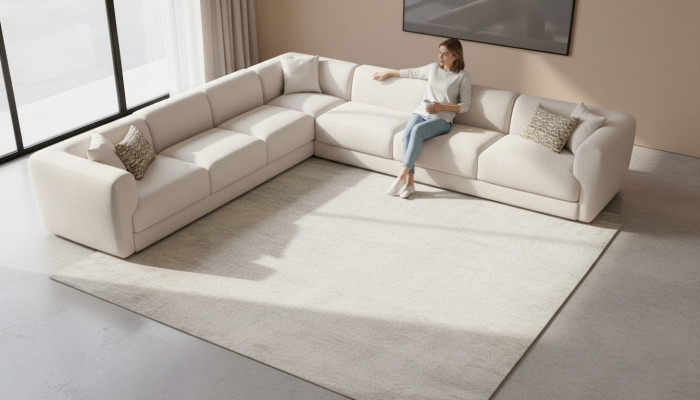 Sofa L-Shape Upholstered Couch Living Room Modern Furniture 405x405cm Sofas Corner Sofa
