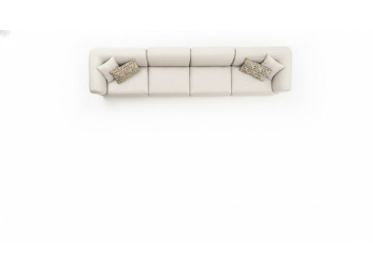 Large beige attractive 6-seater sofa in a simple design made from premium materials