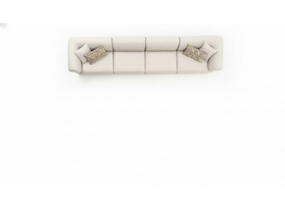 Large beige attractive 6-seater sofa in a simple design made from premium materials