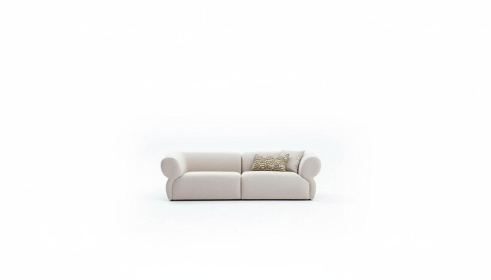 Sofa Couch Upholstered Furniture Three-Seater 3 Seater Modern Design Couch Beige