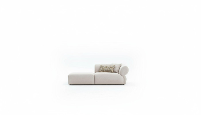 Textile Sofa 3-Seater Living Room Luxury Furniture Design Couch Beige 215cm