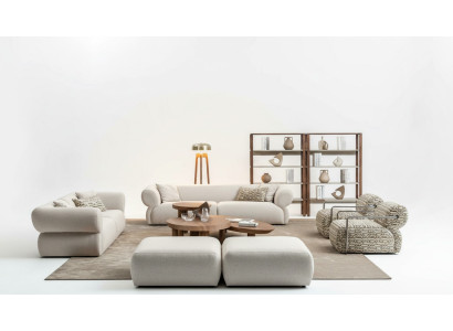6-piece sofa set living landscape, seat, stool, living room set, modern design