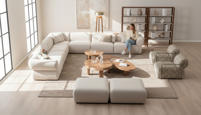 Italian-style furniture corner sofa corner couch living landscape corner suite 5-piece set.