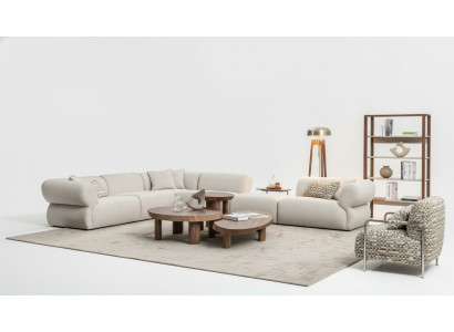 Cozy corner sofa L-shape beige upholstered sofa living landscape couch new