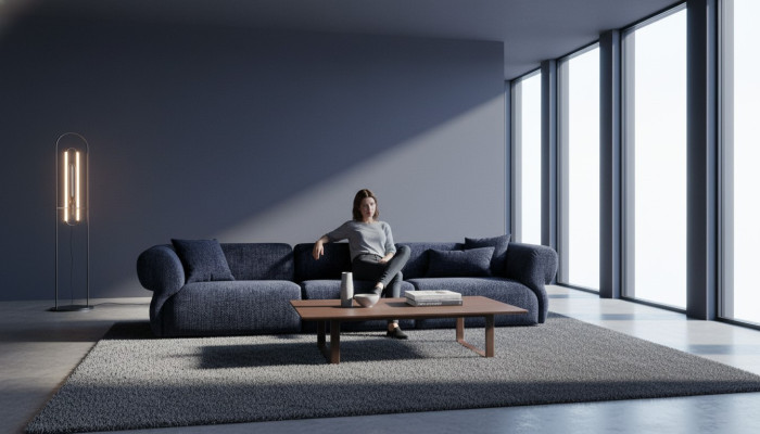 Big sofa couch, 5-seater Italian XXL couches sofas furniture textile.