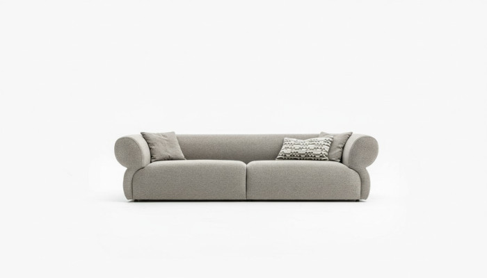 3-seater beige sofa, luxury sofa, living room, modern design, upholstery, new