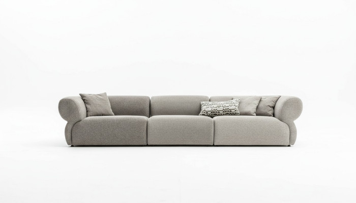 Large 5-seater fabric sofa with premium textile cover in modern style