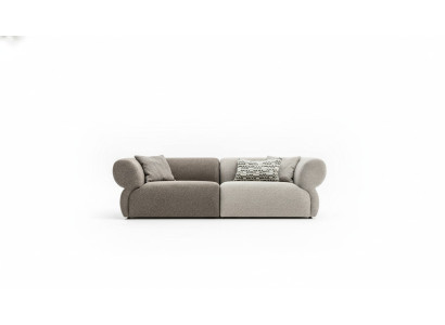 Sofa Luxury 3-Seater Grey Upholstered Sofa Living Room Three-Seater Couch 250cm