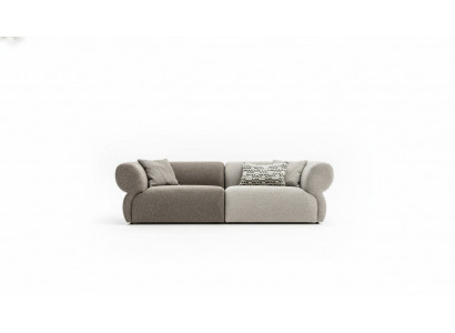 Sofa Luxury 3-Seater Grey Upholstered Sofa Living Room Three-Seater Couch 250cm