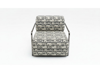 Designer armchair, modern 1-seater, living room luxury upholstery textile furniture.