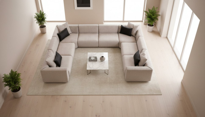 Sofa U-Shape Upholstered Sofa Couch Living Room Design Modern Corner Sofas