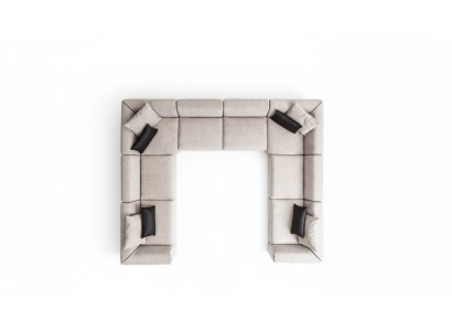 Sofa U-Shape Upholstered Sofa Couch Living Room Design Modern Corner Sofas