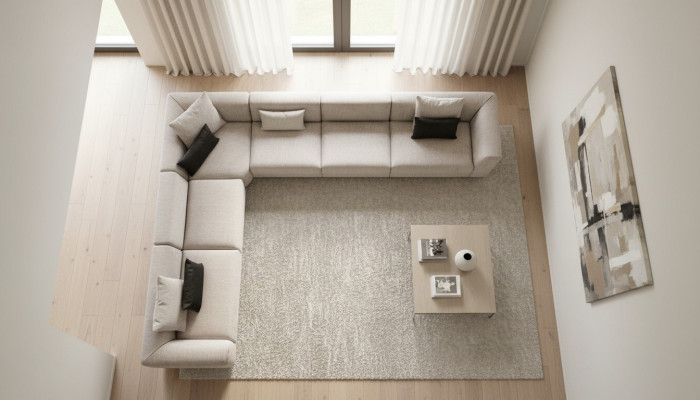 Sectional sofa U-shape upholstered sofa living room design designer seating landscape