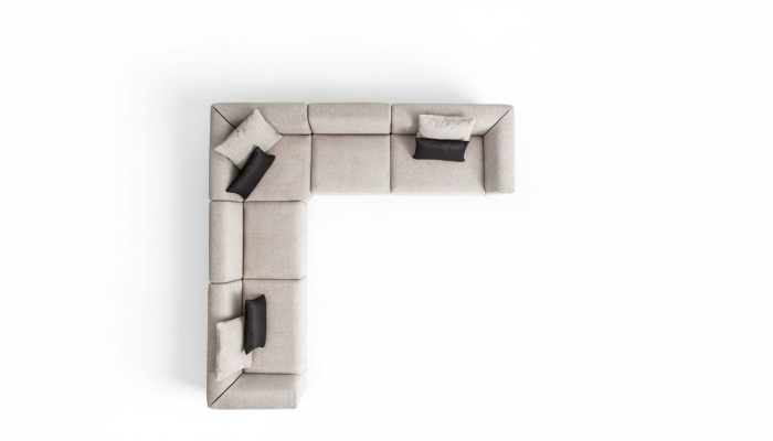 Taupe corner sofa, corner sofa set, compact sofa corner, textile furniture, seating corner, sofa.