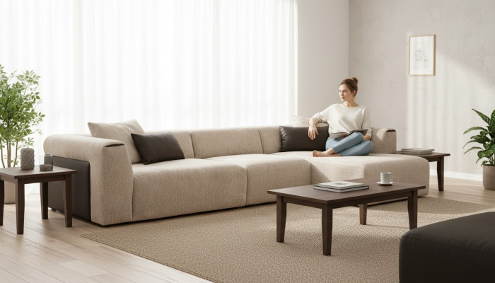 Modern beige corner living landscape luxury corner sofa upholstered couches modern new