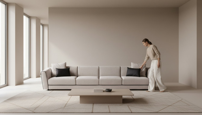 XXL Hotel Sofa Large Living Area Sofa Modern Wooden Furniture