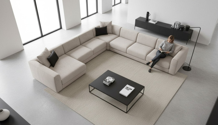Luxury U-Shaped Corner Sofa Living Room Set Modern Living Room Upholstered Sofa New