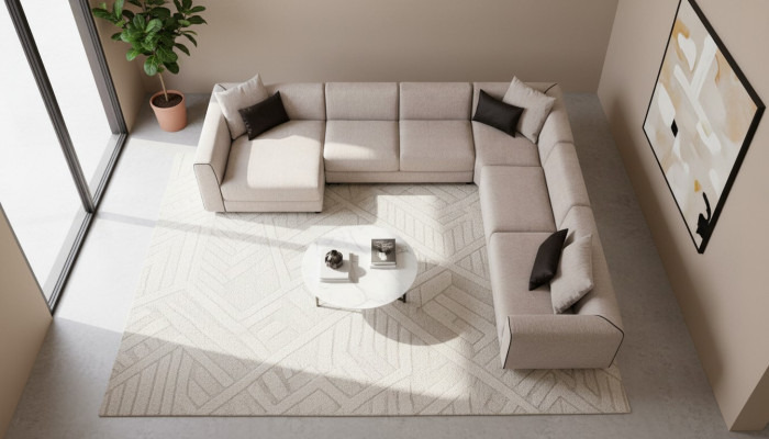 Luxury U-Shaped Corner Sofa Living Room Set Modern Living Room Upholstered Sofa New
