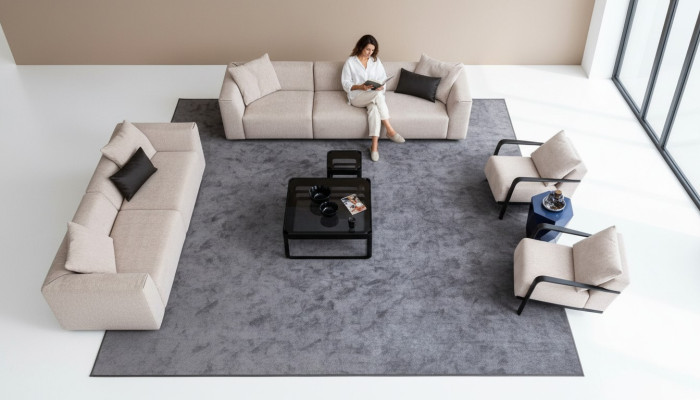 Modern Sofa Set Five-Seater Three-Seater Corner Sofa Set Fabric Suite