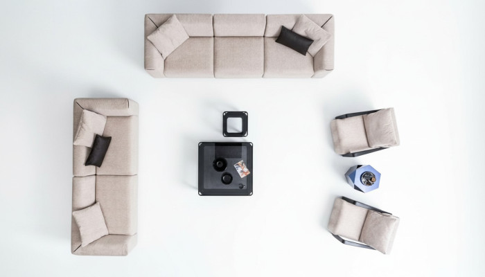 Modern Sofa Set Five-Seater Three-Seater Corner Sofa Set Fabric Suite