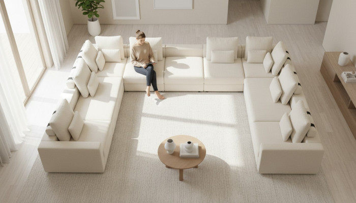 Corner sofa L shape living room couch textile furniture design modern upholstered sofa